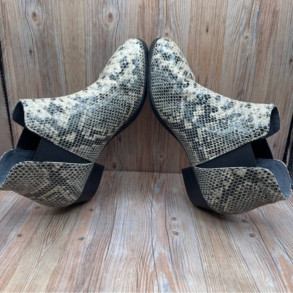 Seychelles Anthropologie Waiting For You Python Leather Ankle Booties Chelsea View 6